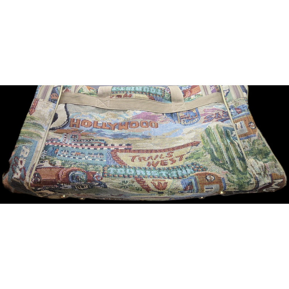 Vintage Pioneer Express Route 66 Tapestry Travel Weekender Duffel Bag - Picture 4 of 14